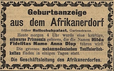 Werbeanzeige Afrikanerdorf